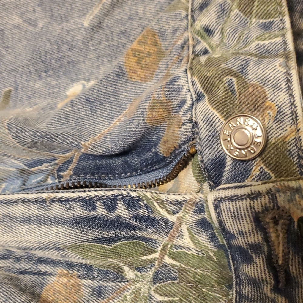 SHEIN Floral Patterned Blue Jeans 10/12 - Picture 5 of 6